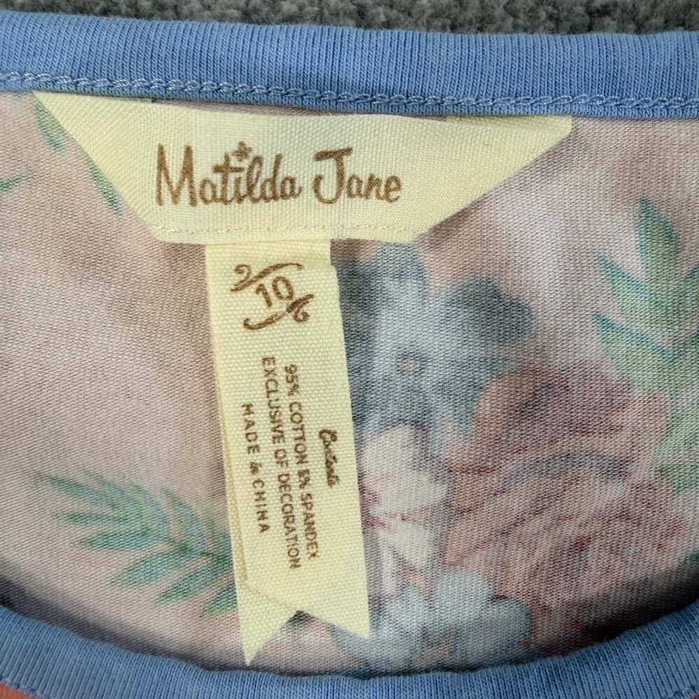 Matilda Jane Girls Size 10 Lots to Learn Dress Pink Floral Ruffle Elastic Waist - Picture 4 of 11